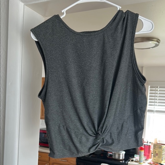 Tops - Gray Sleeveless Twist-Front Top